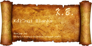 Kányi Bianka névjegykártya