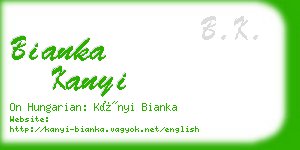 bianka kanyi business card